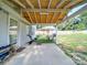 View of the concrete covered patio with grill and outdoor seating at 8932 Myra Way, Charlotte, NC 28215