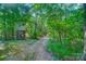 A forest view with a small structure and ladder beside a natural path, showcasing woodland charm at 423 Old Dutch Rd, Indian Trail, NC 28079