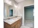 Double vanity bathroom with granite countertop at 1517 28Th Street Se Pl, Hickory, NC 28602