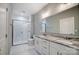 Elegant bathroom with double vanity and a walk-in shower at 1529 28Th Street Se Pl, Hickory, NC 28602