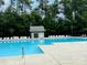 Large community pool with plenty of lounge chairs and a lifeguard station at 1801 Briarcrest Dr, Charlotte, NC 28269