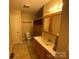 Bathroom with single vanity and shower at 475 Cornerstone Dr, Taylorsville, NC 28681