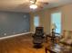 Living room with hardwood floors and french doors at 475 Cornerstone Dr, Taylorsville, NC 28681