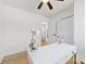 Bright bedroom with a desk and ceiling fan at 2600 Alleghany St, Charlotte, NC 28208