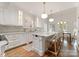 Beautiful kitchen with white cabinets, granite countertops, a center island with seating, and pendant lighting at 4301 Fairview Oaks Dr, Charlotte, NC 28211