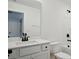 Bathroom with modern vanity, sleek fixtures, and a shower/tub combo, creating a functional space at 8736 Acadia Pkwy # 601, Sherrills Ford, NC 28673