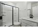 Bathroom with a walk-in shower and a white vanity at 8736 Acadia Pkwy # 601, Sherrills Ford, NC 28673