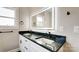 Bathroom with a double vanity and illuminated mirror at 1418 Malden Ct, Crouse, NC 28033