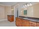 Bathroom with double vanity, granite countertops, and white tile flooring at 5888 Hidden Oaks Ln, Clover, SC 29710