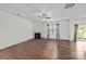 Living room with hardwood floors and a corner fireplace at 181 Atwater Landing Dr, Mooresville, NC 28117