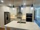 Modern kitchen featuring stainless steel appliances, white cabinetry, and stylish pendant lighting at 5106 Silver Trace Ln # 90, Denver, NC 28037