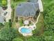 House with pool and patio, aerial view at 7025 Willow Trace Ln, Weddington, NC 28104