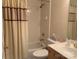 A full bathroom features a shower-tub combo with a shower curtain and vanity at 19307 Beaufain St, Cornelius, NC 28031