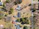 Aerial view of the property and surrounding neighborhood, revealing spacious lots at 1206 Mineral Springs Rd, Charlotte, NC 28262