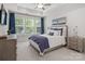 Bright bedroom with tray ceiling, natural light, and calming blue accents at 4861 Blanchard Way, Charlotte, NC 28226