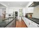 Modern kitchen featuring white cabinets, granite counters, and stainless steel appliances at 6178 Chimney Bluff Rd, Lancaster, SC 29720