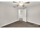 Bedroom with door to hallway and ceiling fan at 5051 Oxbow Run Ln, Clover, SC 29710