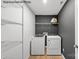 Laundry room with washer, dryer, and shelving at 8104 Haidas Ave # 036, Charlotte, NC 28214