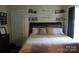 Comfortable bedroom with a large bed, decorative shelves, and soft lighting at 436 E Oakwood Ave, Albemarle, NC 28001