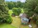 Aerial view of a house with a large backyard and shed at 4972 Mayble St, Catawba, NC 28609