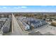 Aerial view of the new townhome construction showcasing the street and neighborhood at 459 Blairhill Rd # 02, Charlotte, NC 28217
