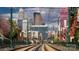 Urban cityscape view with rail tracks, skyscrapers, and architectural buildings at 459 Blairhill Rd # 02, Charlotte, NC 28217
