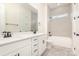 Stylish bathroom featuring double sinks, white vanities, and a tiled shower for a spa-like experience at 1228 Sage Pine Cir # 12, Clover, SC 29710