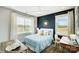 Charming bedroom with a view, and light teal bedding at 3245 Mcharney Dr # 28, Harrisburg, NC 28075