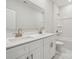 Bathroom with double vanity, quartz countertop, and a shower/tub combo at 117 Brooke Forest Ct, Mooresville, NC 28115