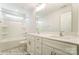 Bathroom boasts double vanity, a shower/tub combo and marble flooring at 3221 Mcharney Dr # 31, Harrisburg, NC 28075