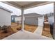 Private backyard with patio and detached garage at 10511 Boudreaux St, Huntersville, NC 28078