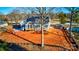 Aerial view of a house under construction, highlighting a large backyard and deck at 332 Canvasback Rd, Mooresville, NC 28117