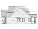 Architectural drawing of the home's side elevation, highlighting the roofline and windows at 332 Canvasback Rd, Mooresville, NC 28117