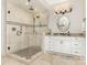 Luxurious bathroom with walk-in shower and granite vanity at 1218 Wareham Ct, Charlotte, NC 28207
