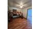 Charming bedroom with hardwood floors and a built-in bunk bed at 706 S Mountain St, Cherryville, NC 28021