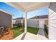 Private backyard with patio, storage building, and fenced area at 10513 Boudreaux St, Huntersville, NC 28078
