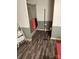 Bathroom with shower/tub combo and wood-look floor at 735 Ned Marsh Rd, Salisbury, NC 28146