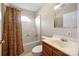 Standard bathroom featuring a tub with shower, toilet, and vanity with sink and cabinet at 101 Turner Dr, Clover, SC 29710