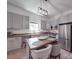 Modern kitchen with gray cabinets, wood countertops, and stainless steel appliances at 818 N Jackson St, Salisbury, NC 28144