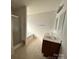 Bathroom with a walk-in shower, bathtub, and double sink vanity at 2548 Sweet Birch Ct, Gastonia, NC 28054