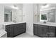 Beautiful bathroom with dual sink vanity, quartz countertops, and tile flooring at 3229 Mcharney Dr # 30, Harrisburg, NC 28075