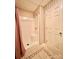 Clean bathroom featuring tiled floors, a shower with a curtain, and a white door at 460 27Th Avenue Nw Cir, Hickory, NC 28601