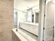 Elegant bathroom with double vanity and tiled floors at 9653 Liberty Hill Dr, Mint Hill, NC 28227