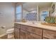 Clean bathroom with a vanity, toilet, and shower/tub combo at 12528 Generations St, Charlotte, NC 28278