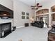 Open living room with fireplace and high ceilings at 4730 Rollins Pointe Dr, Monroe, NC 28110