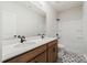 Modern bathroom featuring double vanity, patterned floor tiles, and shower-tub combination at 97 Seven Oaks Lndg, Belmont, NC 28012
