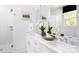 Modern bathroom with double vanity, sleek fixtures, and a glass-enclosed shower at 1340 Hamilton St # 3, Charlotte, NC 28206