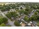 This wide aerial view shows the house and surrounding neighborhood at 225 York Ave, Kannapolis, NC 28083