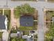 House's roofline and backyard are visible in this overhead shot at 225 York Ave, Kannapolis, NC 28083