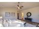 Main bedroom with high ceilings and ensuite bathroom access at 621 Seldon Dr, Charlotte, NC 28216